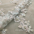 Luxury Beaded Handwork Flower Bridal Fabric